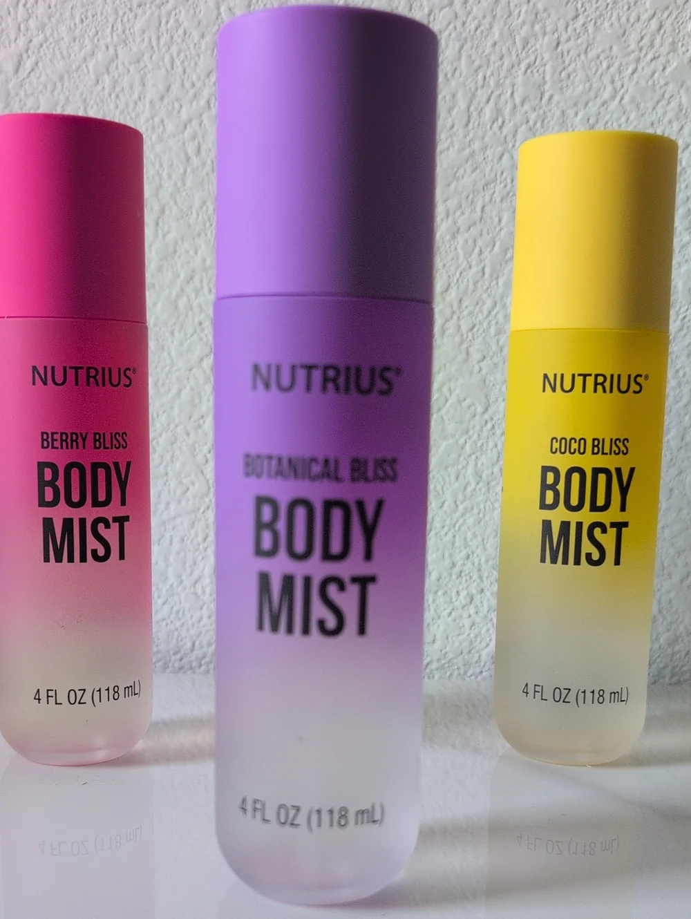 Nutrius Body Mist Trio — Berry, Botanical, Coco Bliss